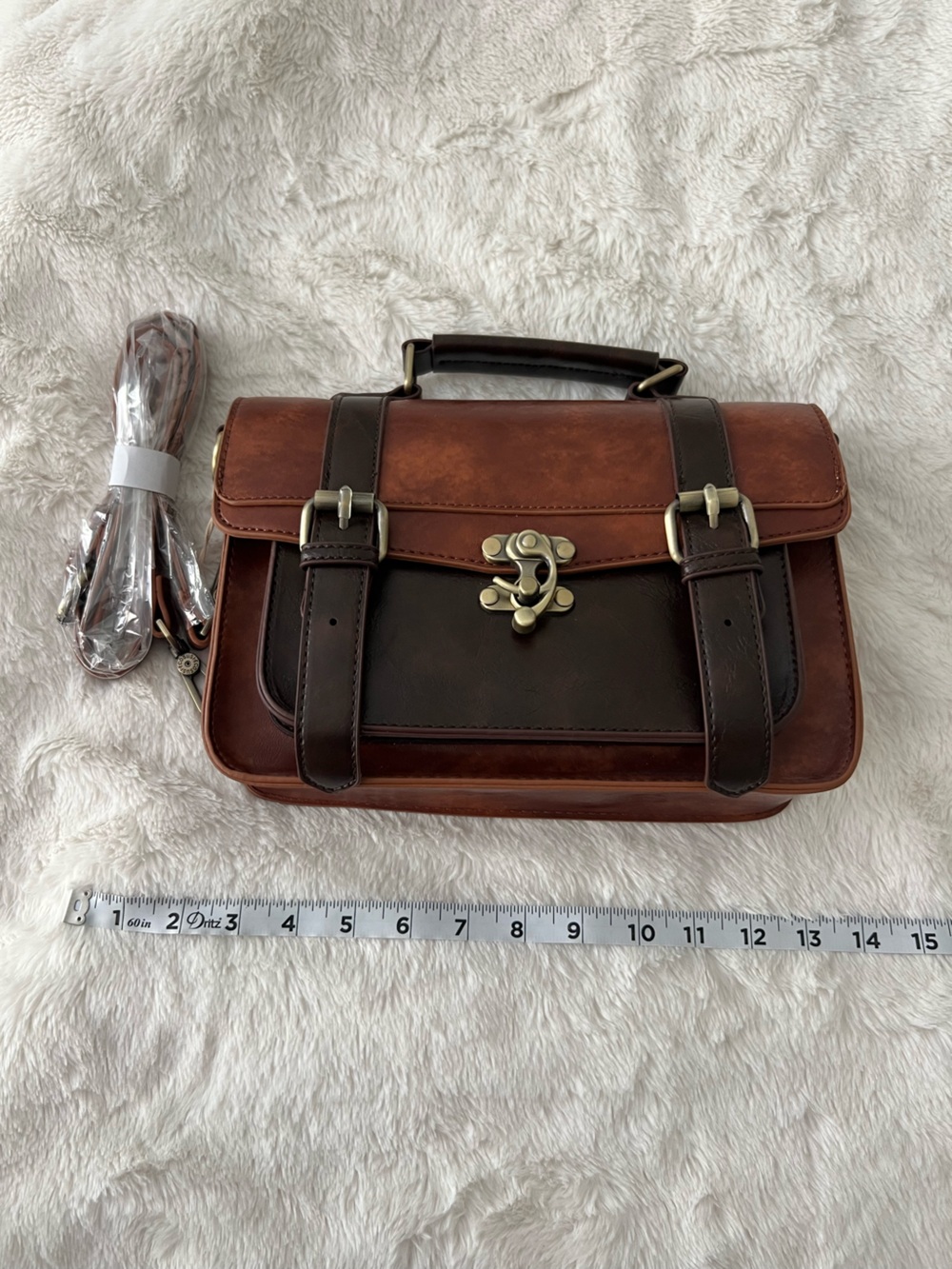 ECOSUSI Brown Satchel Purse - Picture 4 of 4